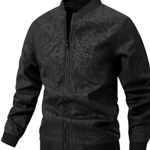 Chinese Laundry Dark Patterned Bomber Jacket